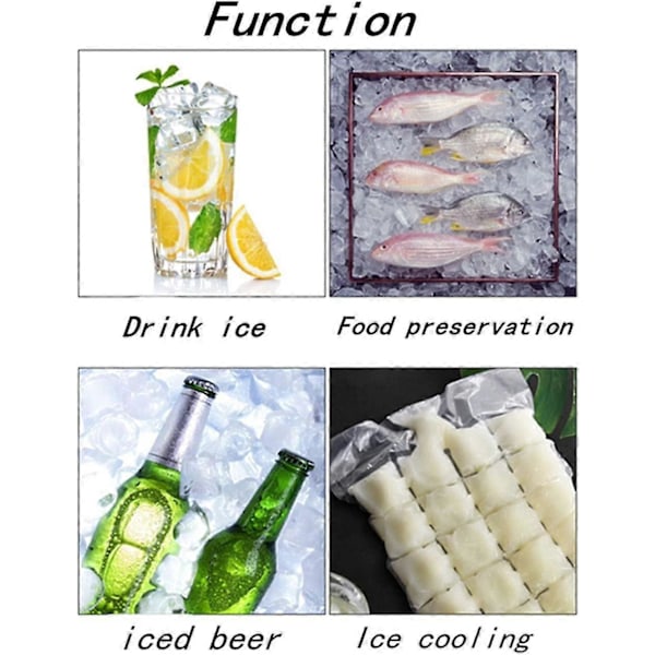 Engangs isterningeposer 100 stk. (2400 isterninger) Isterningeforme, Isterningebakker, selvforseglende frysemaskine, med silikone tragt (hvid-100 stk)