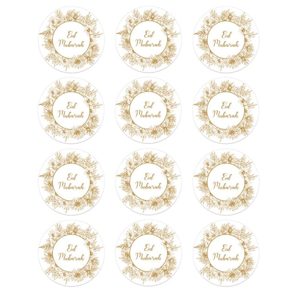 24/48 st EID Mubarak Decor Stickers Ramadan Mubarak Dekoration Islam Muslim Festival Favor Gift Etiketter HAJJ Ramadan Kareem N 24pcs