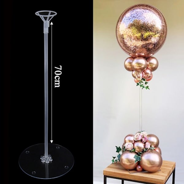 7/11/19 Rør Ballonholder Balloner Stativ Søjle Konfetti Ballon Børnefødselsdag Baby Shower Bryllupsdekoration Forsyninger 1set 70cm stand