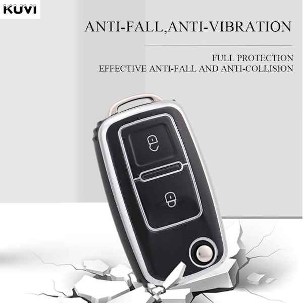 2 3 Knappar TPU Bilnyckelfodral Skal Fob För MK4 Bora Golf 4 5 6 Jetta Passat Polo Bora Touran Skoda Seat 2 Button White