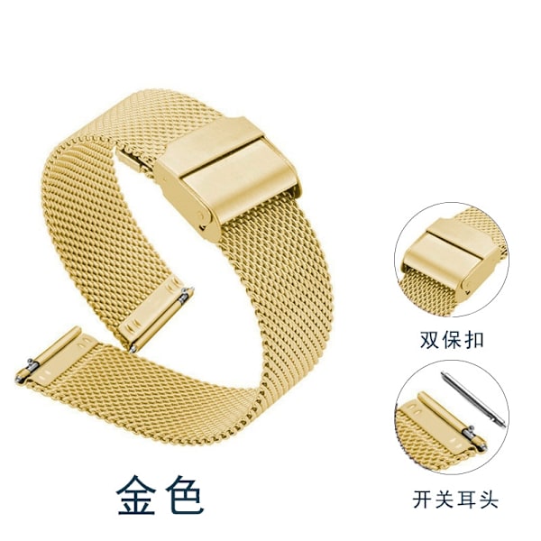 Kellon ranneke Apple Watch iWatch yhteensopiviin kelloihin 38-40-41 Kulta 0.6 linja Tuplalukko