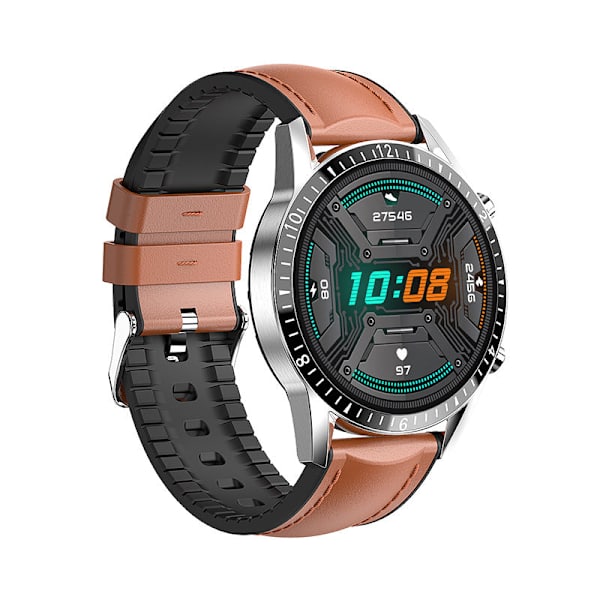 Pulsmätare Blodtryck Blodsyre Fjärrkontroll Fotografering Simningsklass Bluetooth-samtal Affärssamtal Smartklocka Brown Belt