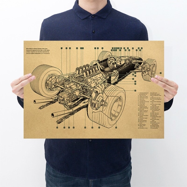 Klassiska Affischer Raket Motorcykel Mekanisk Struktur Bild Retro Kraft Affisch Heminredning Målning Väggdekaler Limfri D