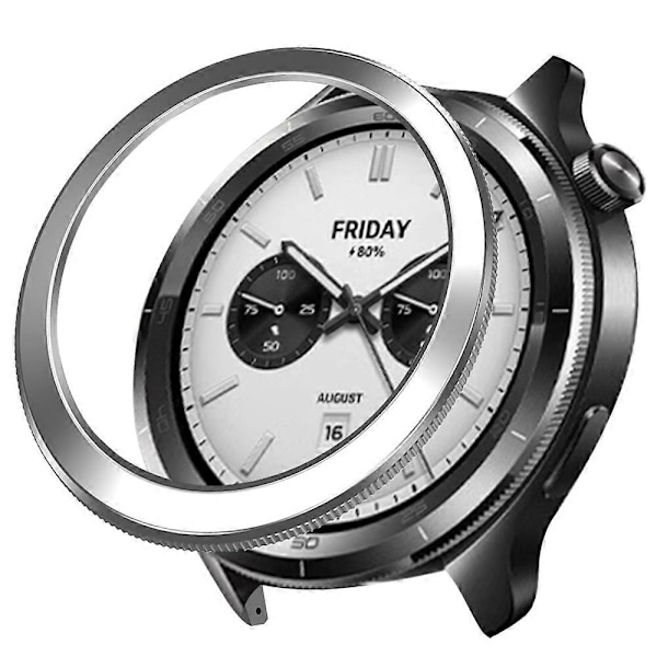 For Xiaomi Watch S4 S3 PC Klokkering Slank Design Smartklokke Ramme - Sølv Silver