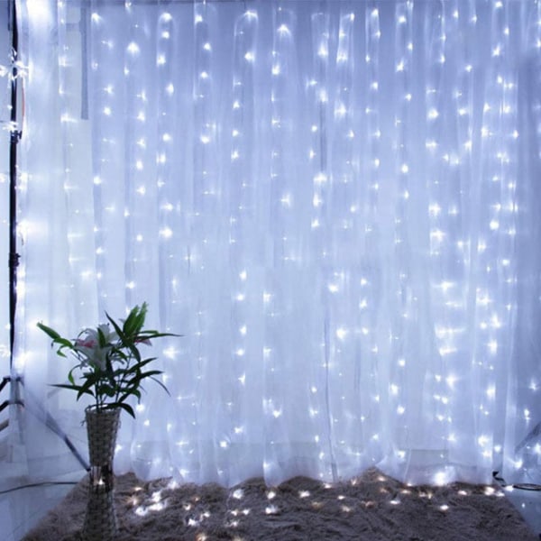 Julbelysning Gardin Garland God Juldekorationer För Hem Juldekorationer Julklappar Navidad Nyårsdekoration White 3Mx3M 300LED