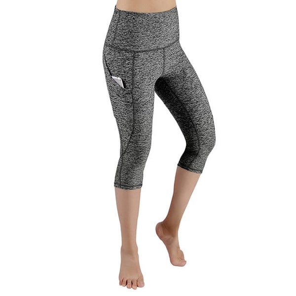 Yogabukser Dame Fitness Yoga Gym Høyt Liv Leggings 01Capri Blue XL