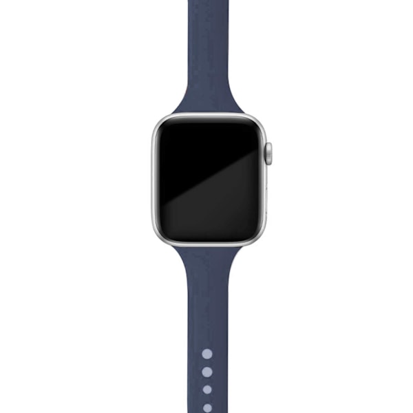 Smal rem för Apple Watch armband 40mm 44mm 38mm 42mm Silikon armband klockarmband correa iWatch 6 se 5 4 3 7 45mm 41mm midnight blue 13 42mm 44mm 45mm