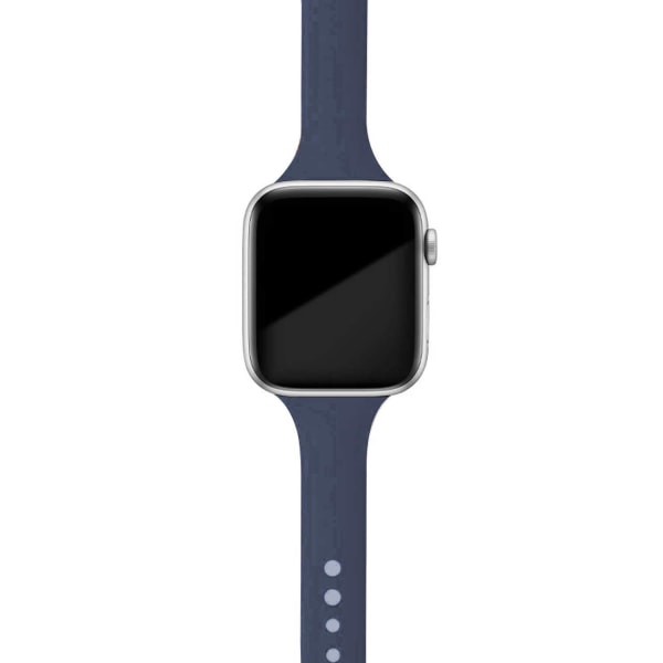 Smal rem för Apple watch band 40mm 44mm 38mm 42mm Silikon armband armband klockband correa iWatch 6 se 5 4 3 7 45mm 41mm midnight blue 13 38mm 40mm 41mm