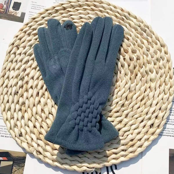 Nytt mode Grace Lady Glove Vante Kvinnor Vinter Elegant Fullfingrar Mocka Pekskärm Körning Vindtät Håll varm Handskar G183 G183Khaki One Size