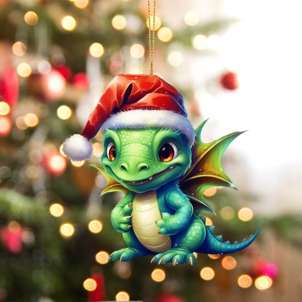 Jul Akryl Drake Baby Ägg Ornament Jul Hängande Julgransprydnad Juldekorationer 2024 A One Size