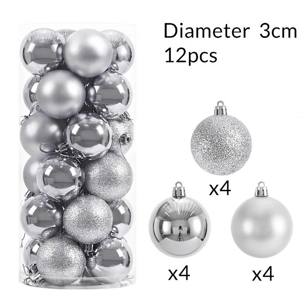 12 st Krossäkra Mini Julkulor Julgransprydnader Små Hängande Pläteringskulor Julhelg Partydekorationer Red 12pcs Diameter 3cm