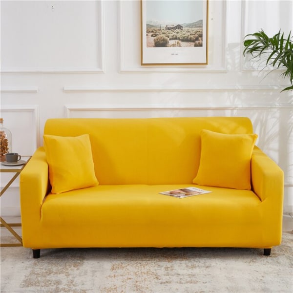 Enfärgade sofföverdrag för vardagsrum Polyester Sofföverdrag Elastiskt Hörnsofföverdrag Överdrag Stolskydd 1/2/3/4-sits Beige 1-Seat 90-140cm