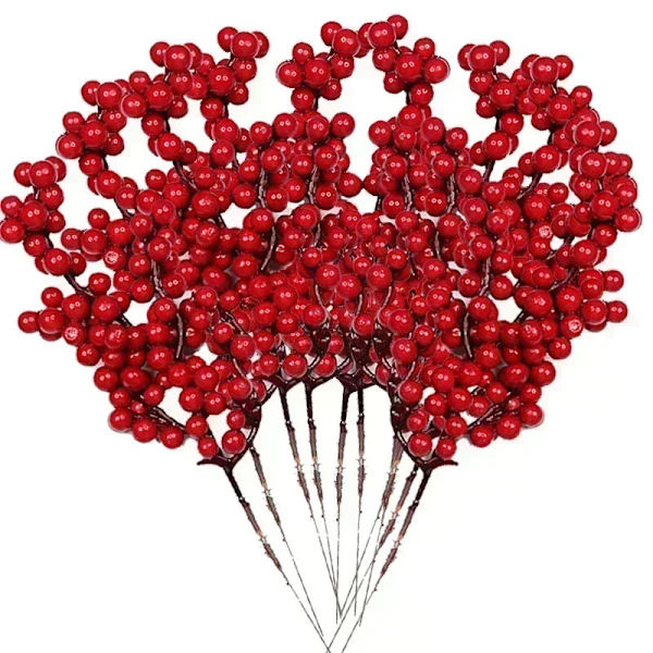 1-10 st Julsimuleringsbär 14 Bär Konstgjord Blomma Frukt Körsbärsväxter Hem Juldekoration DIY Gåva B-10 PCS