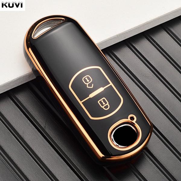 TPU Bil Fjärrkontroll Nyckel Fodral Skydd För Mazda 2 3 6 Atenza Axela Demio CX-5 CX5 CX-3 CX7 CX-9 2015 2016 2017 2018 2019 Tillbehör 2 button Black