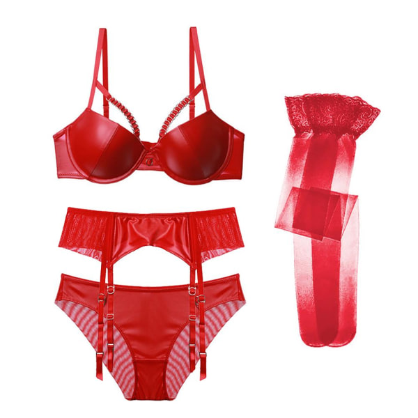 Varsbaby Glansig Dam BH Set 4 st/Lot Red 34B
