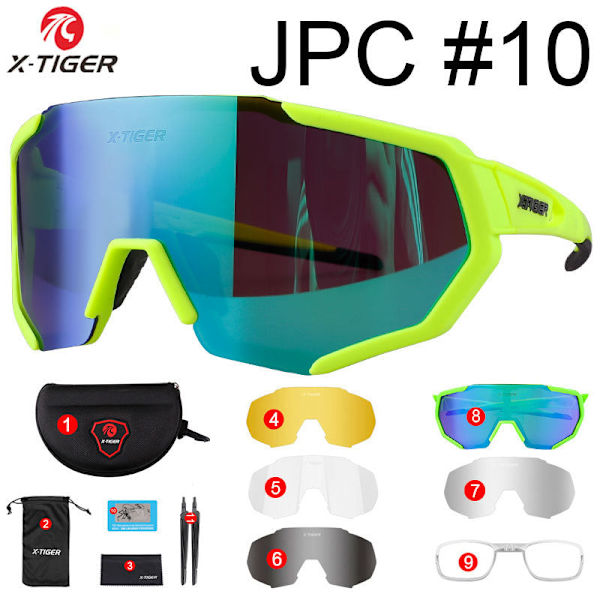 X-Tiger Briller for Sykling 5 Linser Menn og Kvinner Utendørs Atletiske Briller Sykkel Polariserte Solbriller JPC#10 17cm