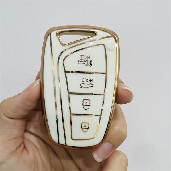 TPU Auton Avaimen Kotelo Hyundai Santa Fe Sport Ix45 Equus Centennial Genesis G80 Grandeur Azera 2013-2016 Avaimenperä Overseas grey R keychain