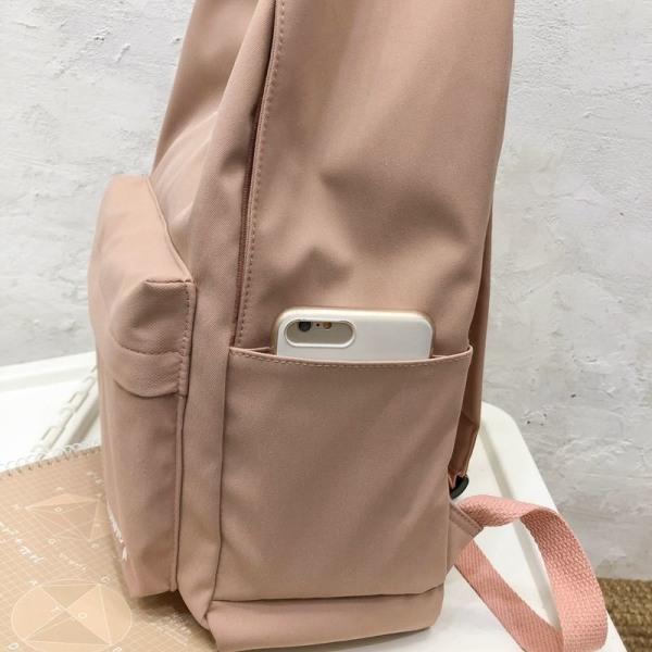 Teenage skoletaske til piger rygsæk kvinder trykte skoletasker mellemskole elev skoletaske stor sort søde blomster nylon rygsæk Pink