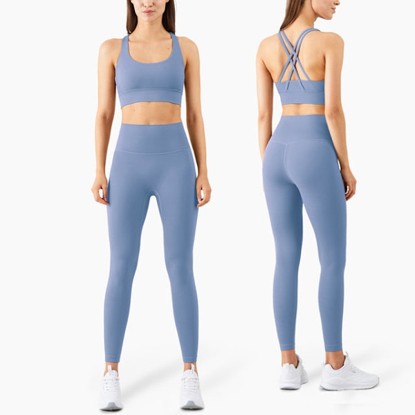 Yoga Set Leggings och Toppar Fitness Sportdräkter Gym Kläder För Kvinnor 2pcs set6 M
