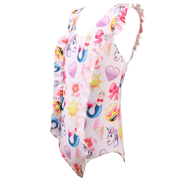 Badedragt Baby Heldragt Hurtigtørrende Pige Enhjørning Blonde Badetøj White 140/146cm（7-8 Year）