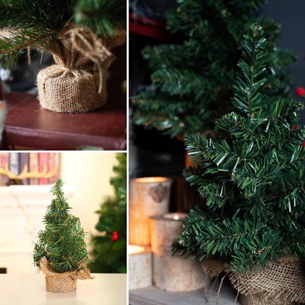 20/30cm Mini Juletræ Julekunstigt Bordplade Dekorationer Festival Miniature Træ Hjem Værelse Skrivebord Ornamenter Nytår 12pcs Green nomal