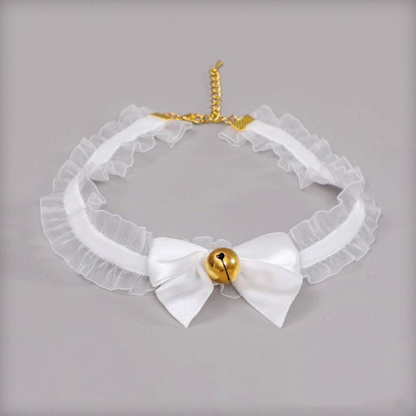 Sødt Smukt Kvinder Piger Katteøre Hårbøjle Halskæde Anime Fest Cosplay Kostume Klokke Plys Hovedbeklædning Hårbøjle Hårtilbehør collar style2