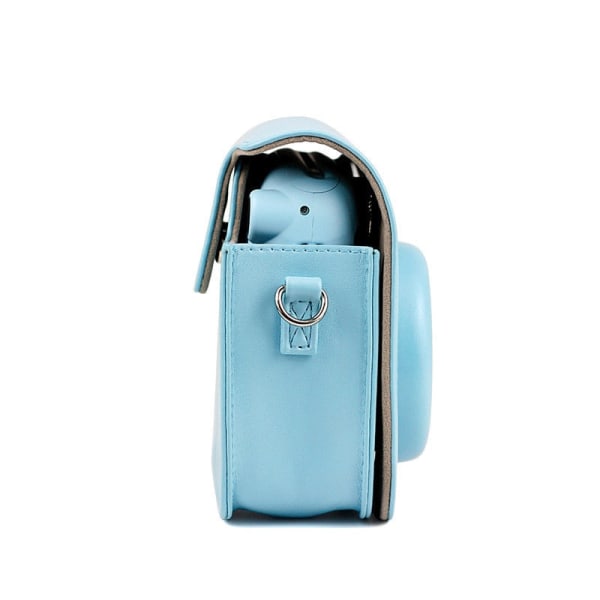 Til Instax Mini 11 Kamerataske PU Læder Blød Silikone Cover Taske til Fujifilm Polaroid Film Kamerataske med Skulderrem Blue5