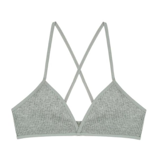 Queenral Usynlig BH Uden Bøjle til Dame Undertøj Bomuld Sømløs Bh Komfort Crop Top Sexet Lingeri Trekant Cup Uforet Black S