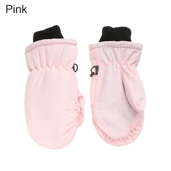 1 par Nya Mode Barn Vinter Snö Varma Handskar Pojkar Flickor Skidhandskar Vindtäta Vattentäta Tjocka Vantar Håller Fingrarna Varma B-Pink  2-6 Years One Size