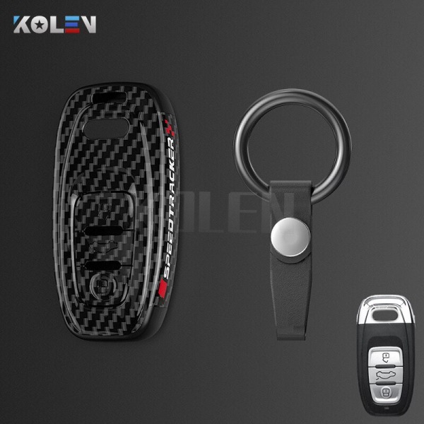 ABS Kolfiberstil Bilnyckelfodral Skal Fob För A3 A4 A5 C5 C6 8P 8L B6 B7 B8 Q3 Q5 Q7 A6 A7 4M 8S B9 A8 Q8 C8 TT B set 1
