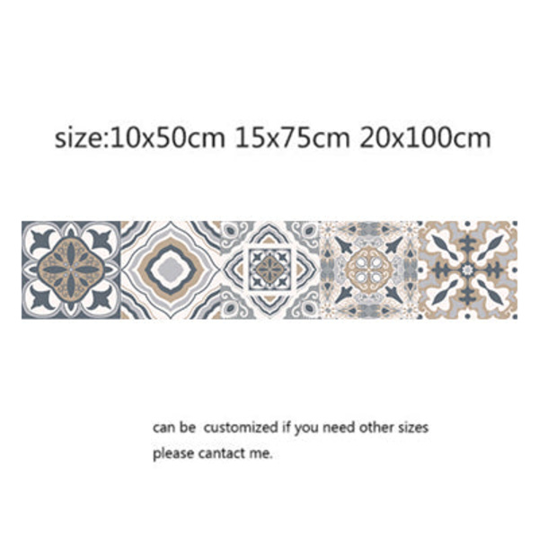 Mosaikfliseklistermærker i arabisk stil til stue, køkken, retro 3D vandtæt vægmaleri, badeværelsesindretning, DIY selvklæbende tapet 17 10x50cm