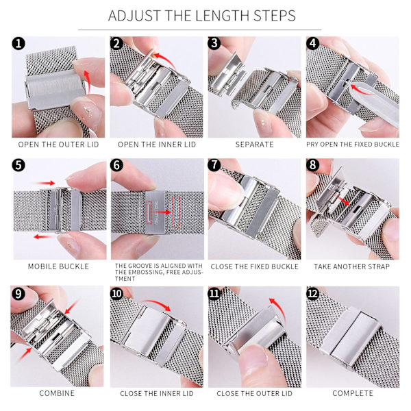 Milanese Loop för Apple Watch Armband 6 SE 5 4 44mm 42mm Rostfritt Stål Armband Metall Armband för iWatch Serie 1 2 3 38mm 40m Black 40mm