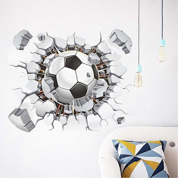 Tapet Modern Enkel Fotboll Trasig Vägg Fotoväggsmålningar Barnrum Vardagsrum-40*50CM