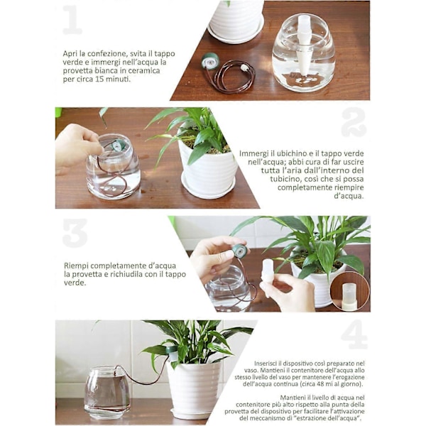 Drypvandingssæt (10 stk.) - Sonde til selvvandende stueplanter, blomster og bonsai - Apparat til hjemlig, automatisk og videnskabelig vanding