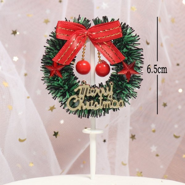 Julekage Dekorativ Indsættelse Græsring Blade Sika Hjort Juletræ Gavepose Fødselsdag Bagning 2.5cm green gift bag