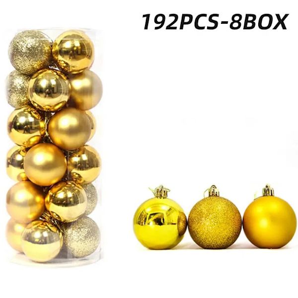 12 st Julgranskulor Ornament för Julgransdekoration Okrossbara Hängande Kulor Juldekoration Gold-8BOX