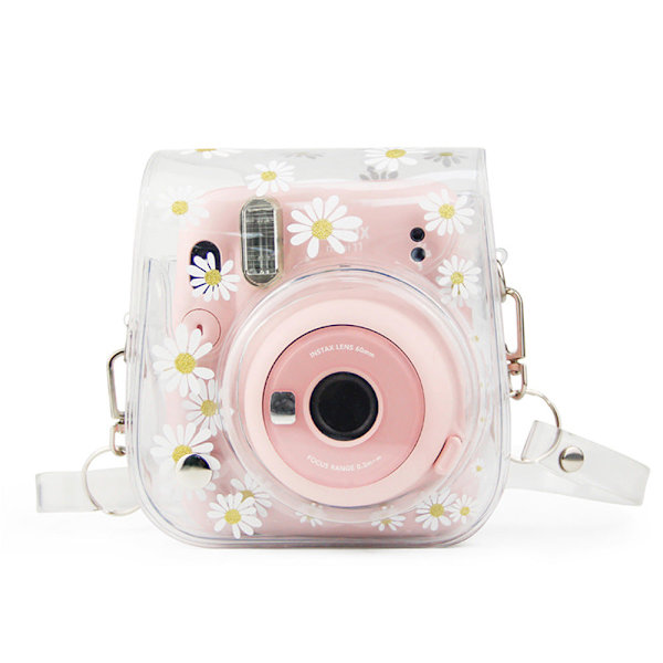 PVC Transparent Skyddsfodral för Fujifilm Instax Mini11/9/8 Kameraväska Transparent Daisy camera bag