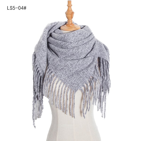 Lång Fransig Rutig Halsduk Höst och Vinter Ny Polyester Borst Fyrkantig Halsduk Sjal scarfgirl1212SF 110*110cm