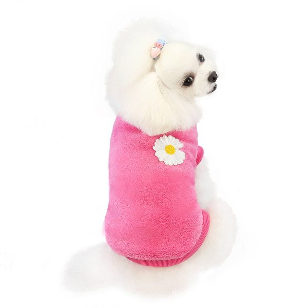 Små hund coral fleece hemkläder husdjurskläder Orange XXL