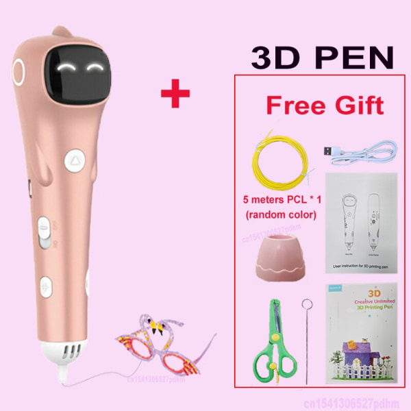 Ny 3D Pen PCL Filament Lågtemperatur Anti-Scald 3D Printing Penna DIY Ritleksaker För Flickor Pojkar Present PCL Filagment Pink