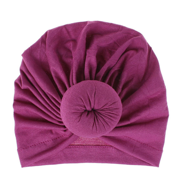 Hat Dame Forår og Sommer Donut Ærme Hue Tam-O'-Shanter Forældre-Barn Hue #9 Violet Average size