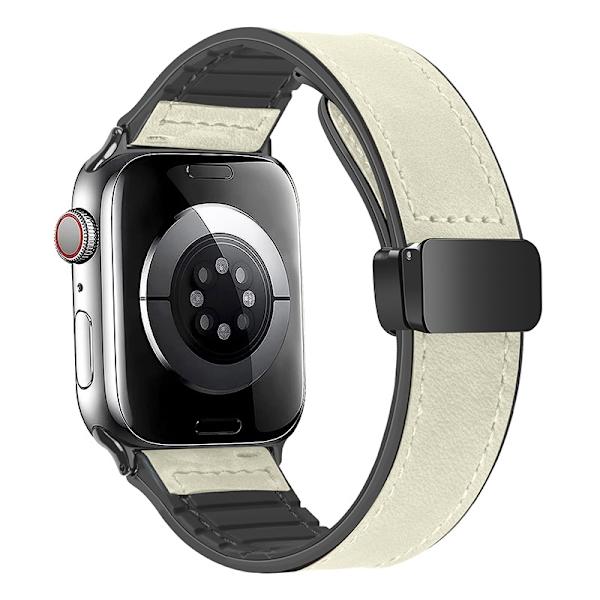 Klockarmband för Apple Watch iWatch S10 42mm 8mm/40mm/41mm Universal Klassiskt Magnetspänne - Beige