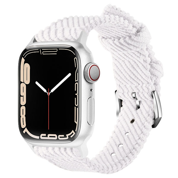 Klockarmband för Apple Watch iWatch Rakt gränssnitt 22mm vit-silver spänne