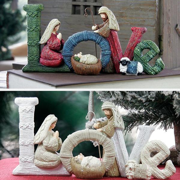 Juldekoration Eleganta Profiler Julkrubba Julprydnad Förtjusande Vacker Engelsk Bokstavsdekoration FAMILY A