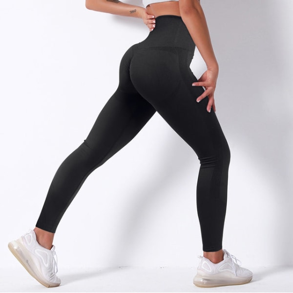 Yoga Bukser Dame Push Up Bukser Høj Talje Leggings SL582BK L