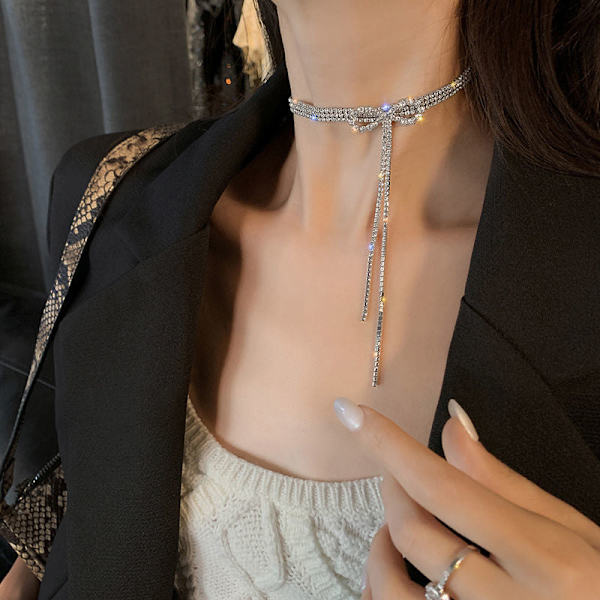 Rosett Diamant Tofs Halsband Nyckelbenskedja Dam Kroppssmycken Default Title
