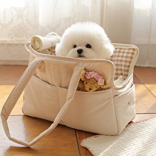 Bärväska för valp, portabel axelväska, handväska, hund, katt, chihuahua, yorkshire, tillbehör, lämplig för små hundar, bärväskor Grey Mat Strap M
