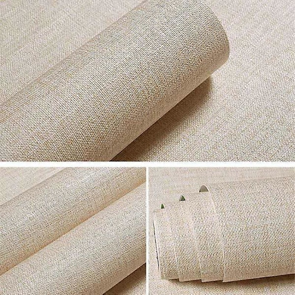 Itseliimautuva tapetti, sileäpintainen vinyylitapetti, luonnonvalkoinen Off-white