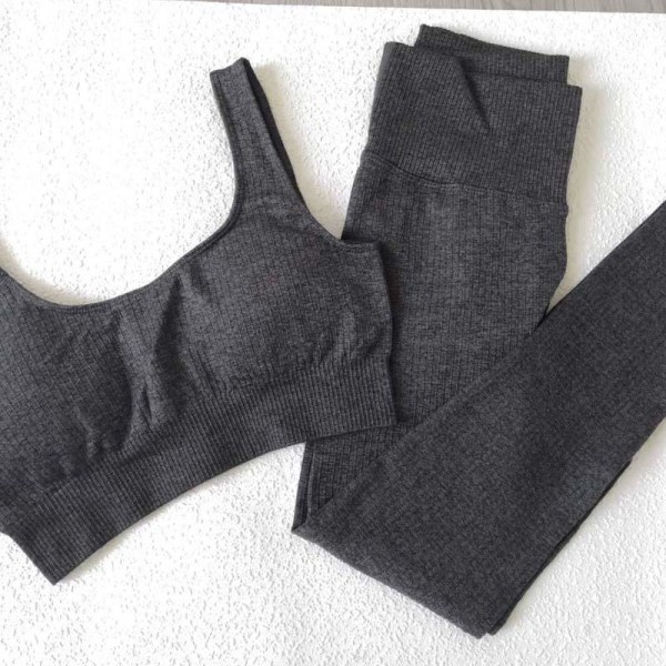 Joogapuku Erittäin Joustava Treenausurheilusetti Pehmustettu Urheiluliivi Korkeavyötäröiset Urheiluleggingsit Kuntosali Coffee Shorts Set S