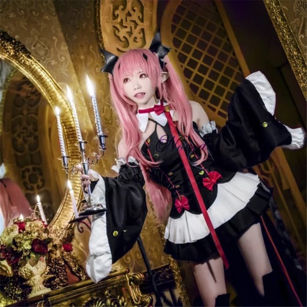 Seraph Of The End Owari no Seraph Krul Tepes Cosplay Kostym Uniform Peruk Cosplay Anime Häxa Vampyr Halloween Kostym för kvinnor Krul Tepes 3 L